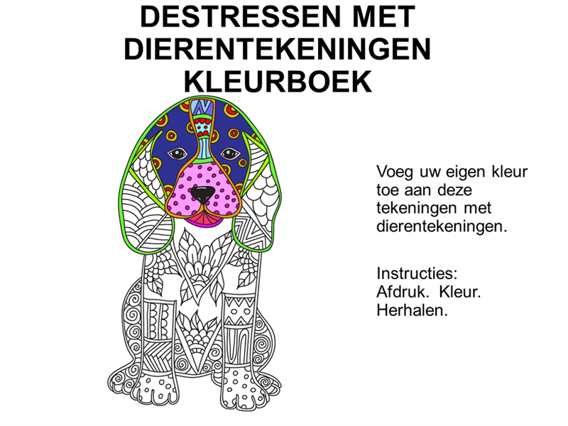 Dierlijke doodles ontstress kleurboek Dierlijke doodles ontstress kleurboek