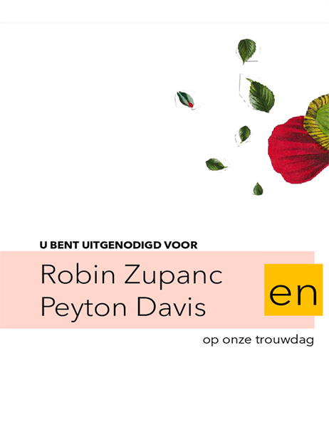Huwelijksuitnodiging met bloemen (genderneutraal) Huwelijksuitnodiging met bloemen (genderneutraal)