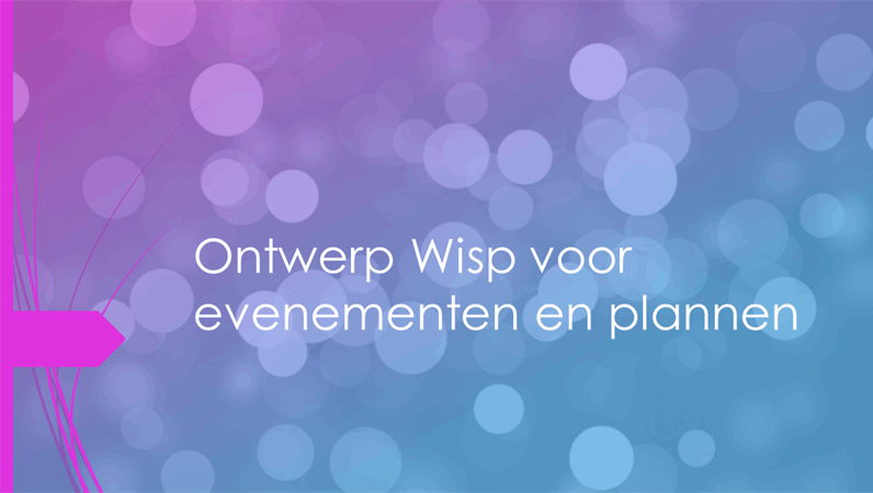 Ontwerp Wisp voor evenementen en plannen Ontwerp Wisp voor evenementen en plannen