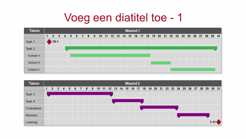 Gantt-diagram voor meerdere maanden Gantt-diagram voor meerdere maanden