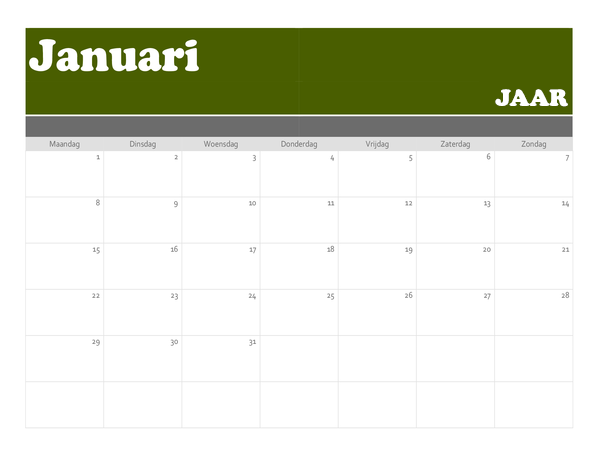 Kalender met banner Kalender met banner