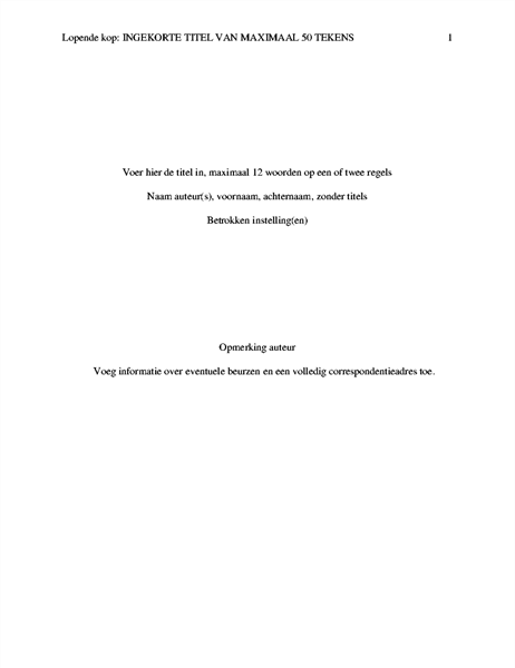 Scriptie in APA-stijl Scriptie in APA-stijl