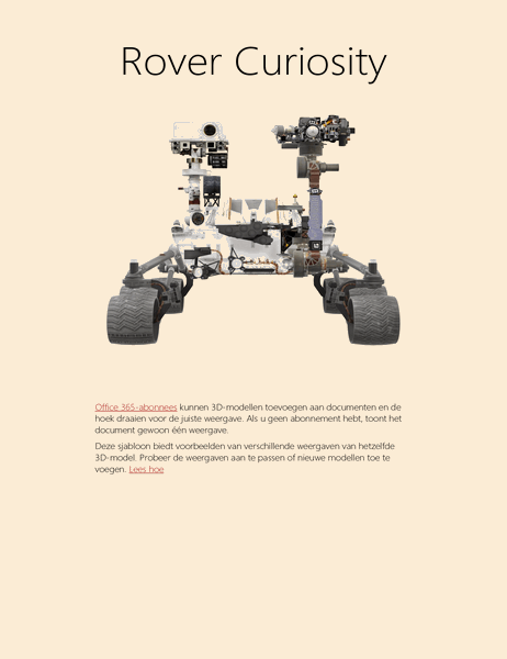 Wetenschappelijk rapport in 3D in Word (Mars Rover-model)
