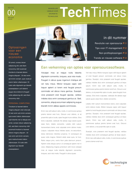Nieuwsbrief voor technologiebedrijf (4 pagina's) Nieuwsbrief voor technologiebedrijf (4 pagina's)