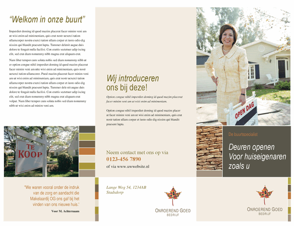 Bedrijfsbrochure onroerend goed (driedelig) Bedrijfsbrochure onroerend goed (driedelig)