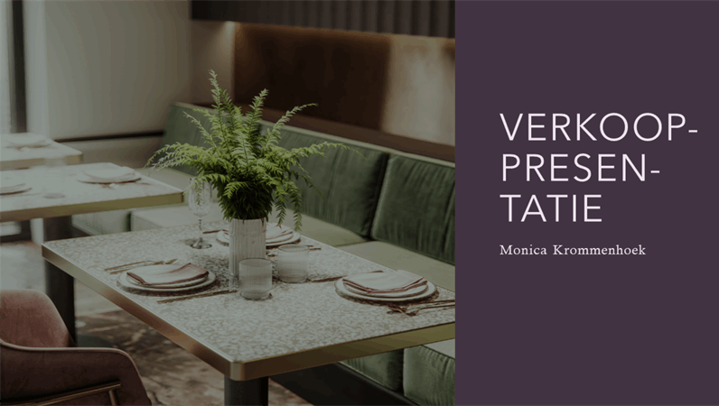 Verkooppresentatie voor restaurants Verkooppresentatie voor restaurants