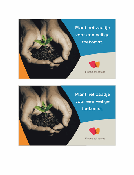 Ansichtkaart voor financieel bedrijf (2 per pagina) Ansichtkaart voor financieel bedrijf (2 per pagina)
