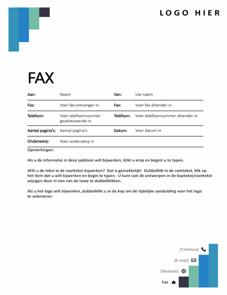 Faxvoorblad met blauwe trap