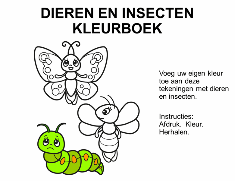 Dieren en insecten kleurboek