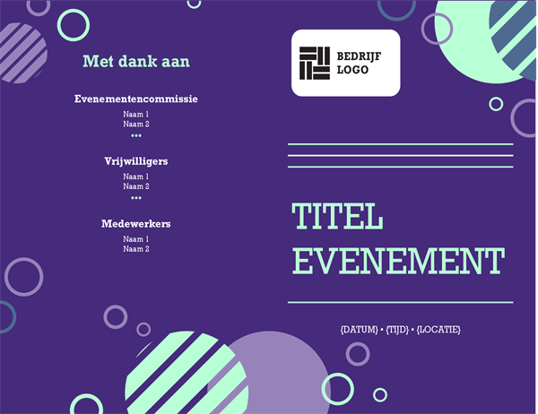 Programma voor een bedrijfsevenement Programma voor een bedrijfsevenement