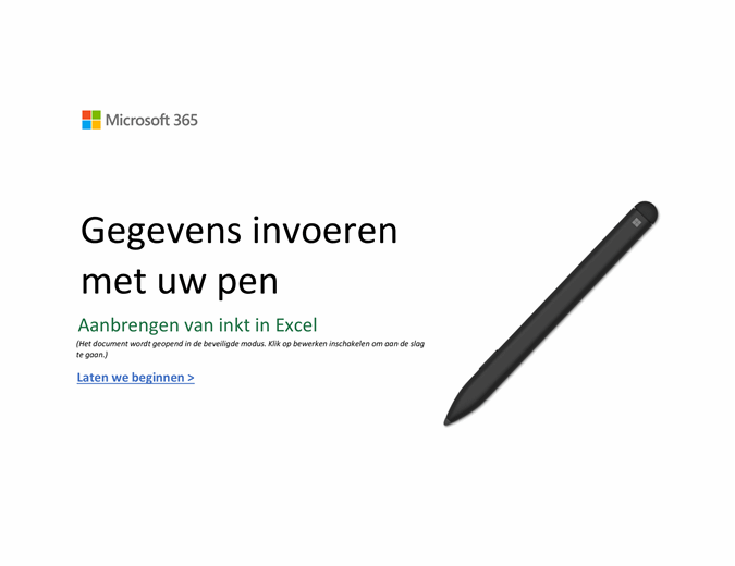 Zelfstudie voor Excel Surface Pen