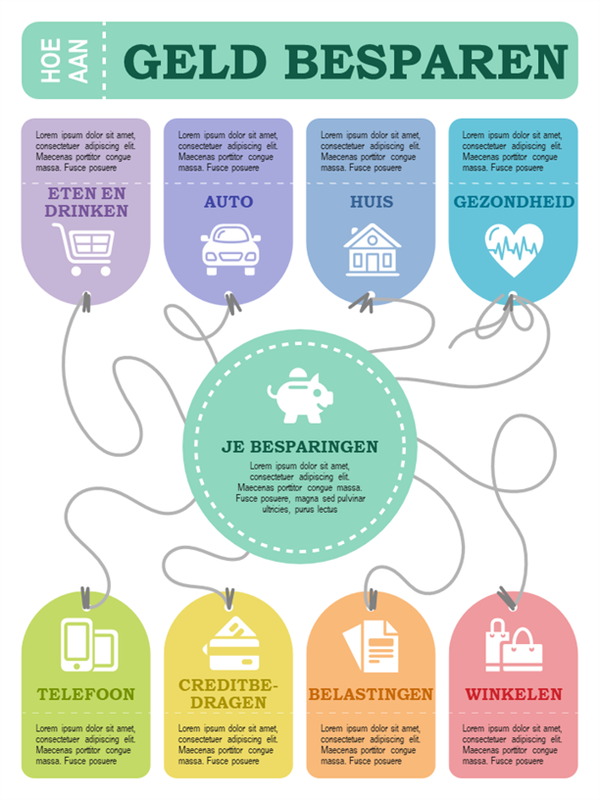 Infographics-poster over financiën Infographics-poster over financiën