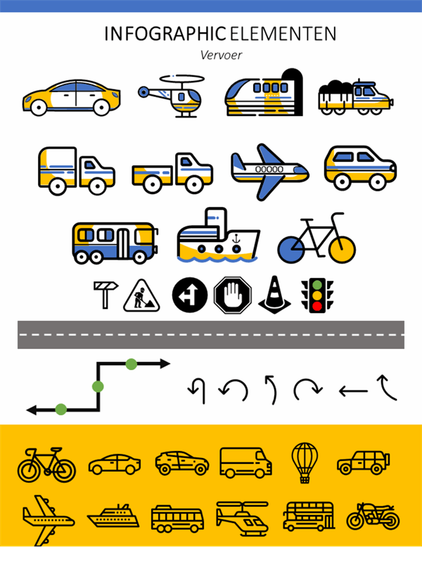 Infographic-elementen voor transport