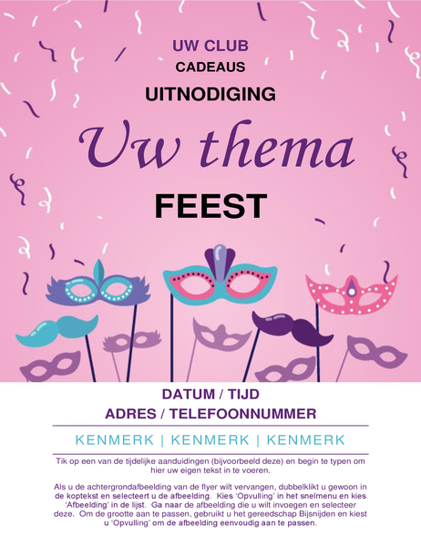 Evenementenfolder met carnavalsmaskers Evenementenfolder met carnavalsmaskers