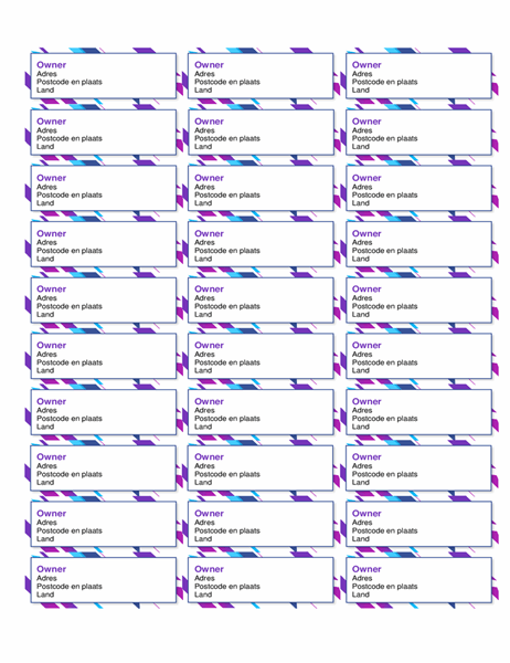Etiketten met paarse afbeelding (30 per pagina)