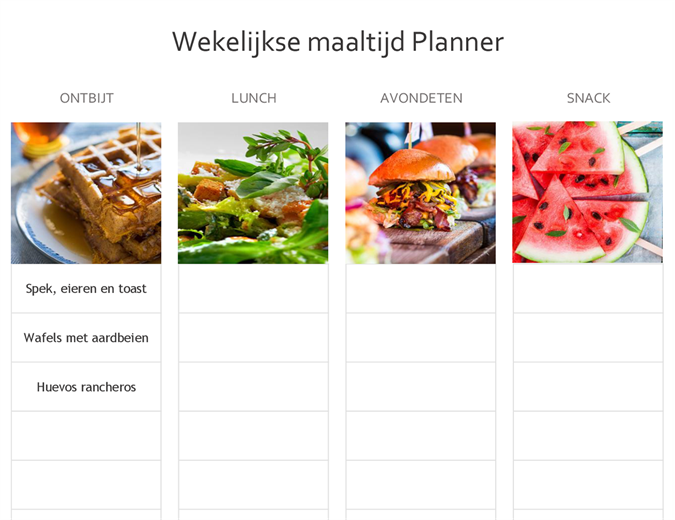 Eenvoudige maaltijdplanner Eenvoudige maaltijdplanner