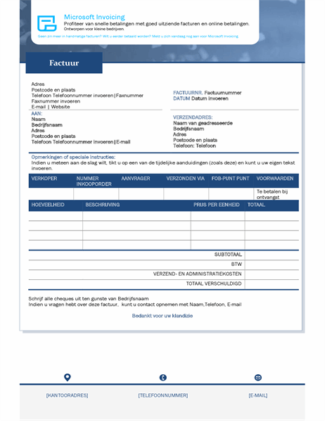 Factureer met Microsoft Invoicing Factureer met Microsoft Invoicing