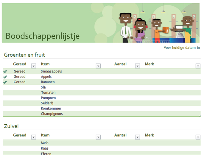 Boodschappenlijstje met ruimte voor merk Boodschappenlijstje met ruimte voor merk