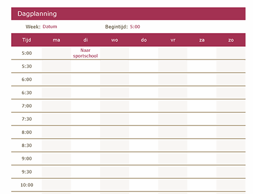 Dagplanning Dagplanning