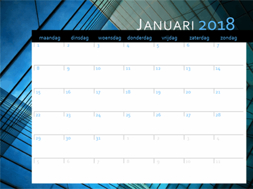 Kalender 2018 (ma-zo) Kalender 2018 (ma-zo)