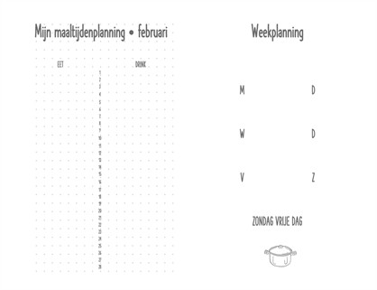 Dagboek voor maaltijdenplanning Dagboek voor maaltijdenplanning