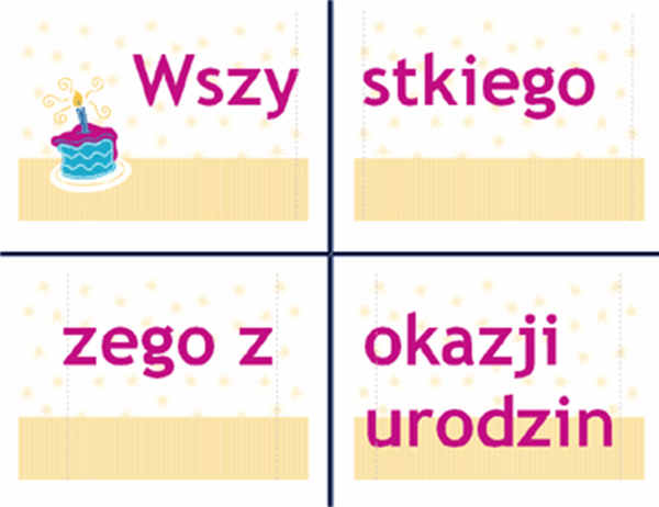 Transparent z życzeniami urodzinowymi