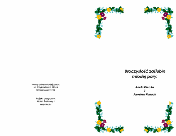 Program ceremonii ślubnej