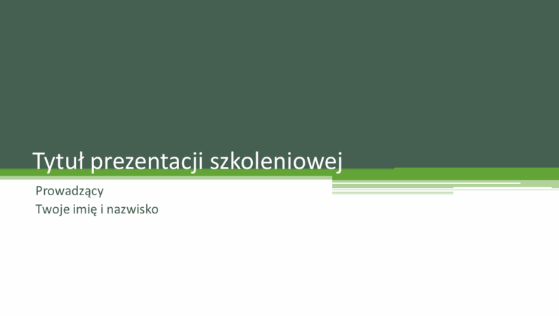 Prezentacja szkoleniowa Prezentacja szkoleniowa