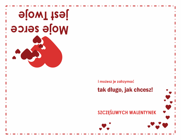 Kartka walentynkowa (motyw Serca, składana na cztery) Kartka walentynkowa (motyw Serca, składana na cztery)