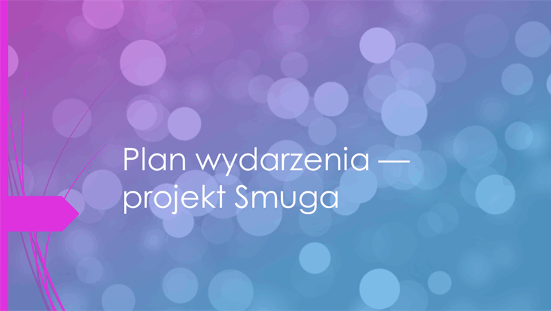 Plan wydarzenia — projekt Smuga
