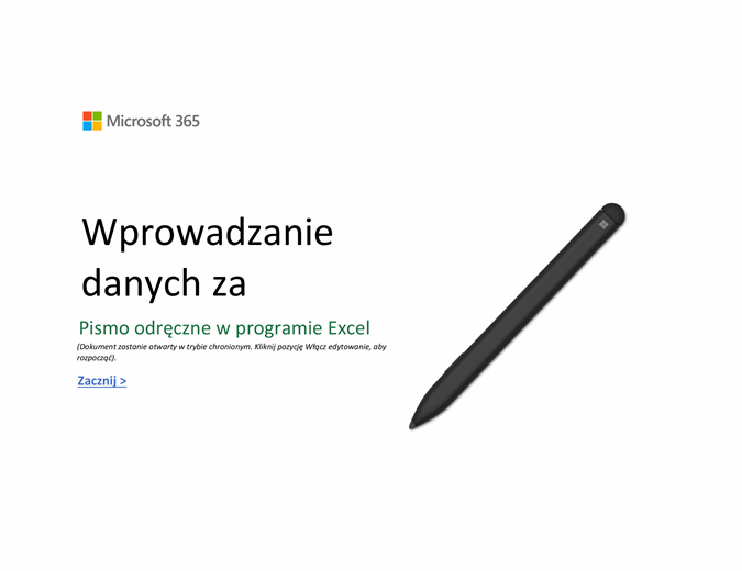Samouczek dotyczący pióra Surface w programie Excel Samouczek dotyczący pióra Surface w programie Excel