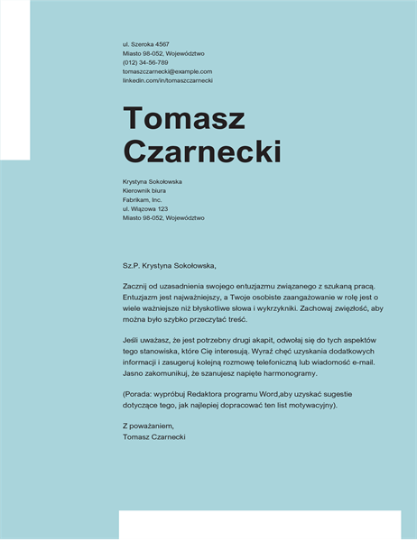 Prosty i elegancki list motywacyjny Prosty i elegancki list motywacyjny