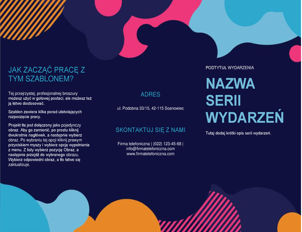 Broszura dotycząca wydarzeń o żywych kształtach Broszura dotycząca wydarzeń o żywych kształtach