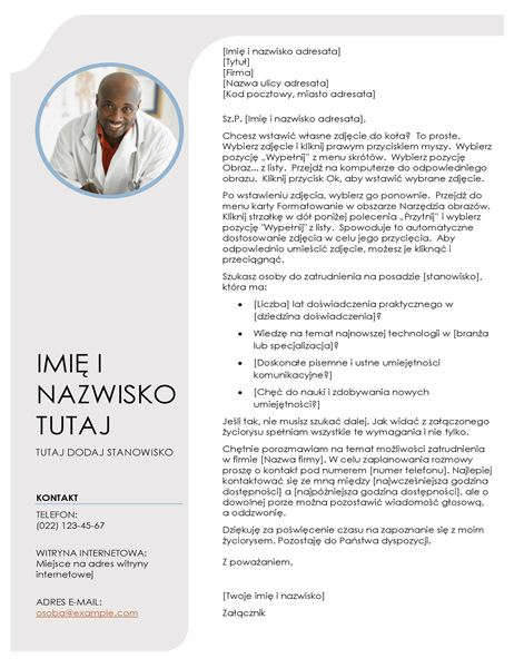 Niebieskoszary list motywacyjny Niebieskoszary list motywacyjny
