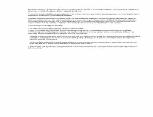 Ankieta dotycząca miejsca pracy