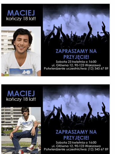 Zaproszenie na przyjęcie (niebieskie na czarnym tle) Zaproszenie na przyjęcie (niebieskie na czarnym tle)