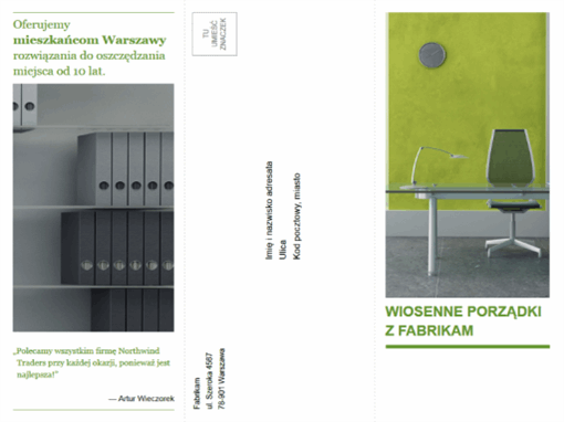 Trzyszpaltowa broszura firmowa (projekt zielono-czarny)