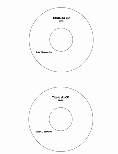 Rótulos para CD (compatível com Avery 5824)