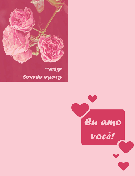 Cartão romântico (dobra em quatro partes) Cartão romântico (dobra em quatro partes)