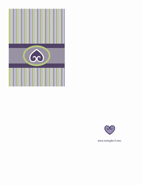 Cartão Amor (desenho em cor púrpura)