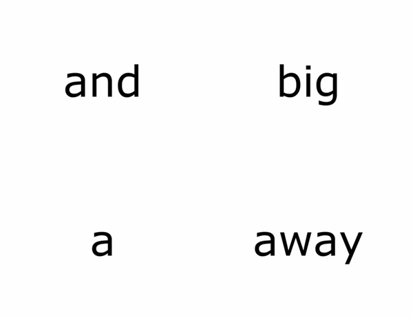 Cartões rápidos de vocabulário (palavras pré-primárias de Dolch; funciona com o Avery 3263, 8387)
