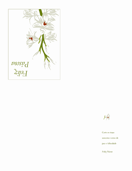 Cartão de Páscoa (com flores)