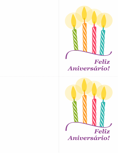 Cartões de aniversário (dois por página) 