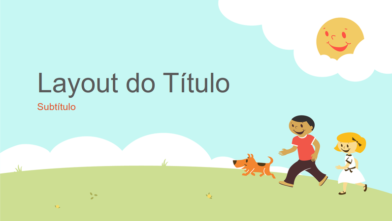 Design de apresentação de educação com crianças brincando (ilustração com quadrinhos, widescreen) Design de apresentação de educação com crianças brincando (ilustração com quadrinhos, widescreen)