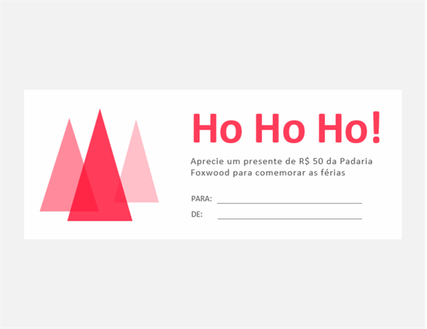 Ho Ho Ho! Vales-presente de Natal 