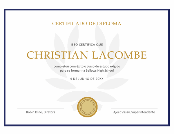 Certificado de diploma