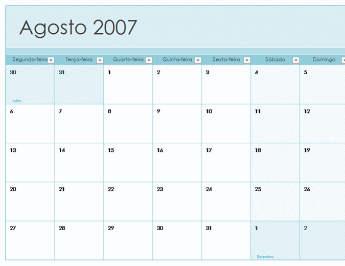 Calendário acadêmico 2007-2008 (13 págs., seg-dom)