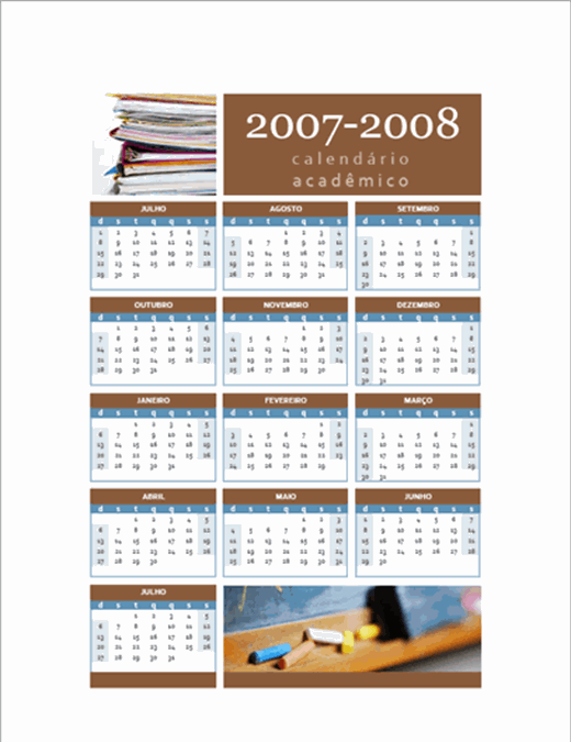 Calendário acadêmico 2007-2008 (1-pág.)