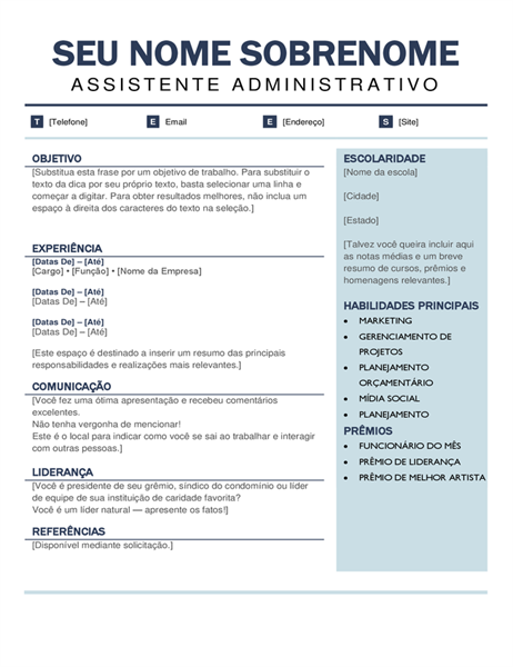 Currículo moderno e organizado Currículo moderno e organizado