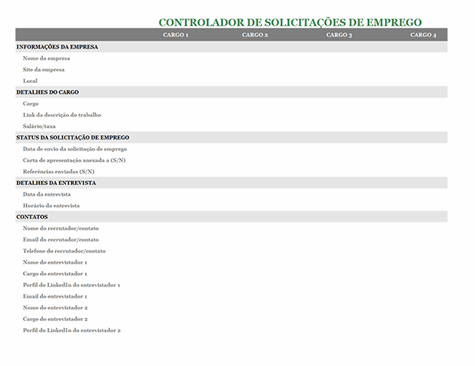 Gerenciador de candidaturas de emprego Gerenciador de candidaturas de emprego